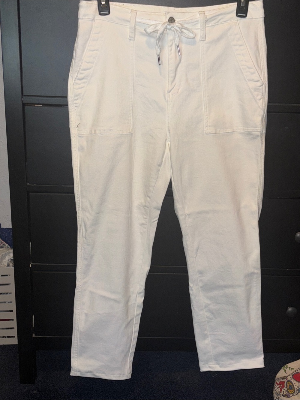Judy Blue White Drawstring Jeans